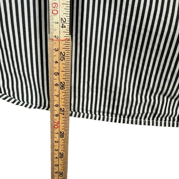 J.Crew Navy White Striped Funnelneck Pullover Top Cotton Poplin Size 14 - Picture 9 of 9